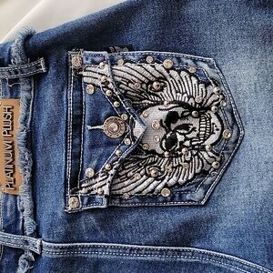 NWOT Platinum Plush Jean Shorts SZ XL